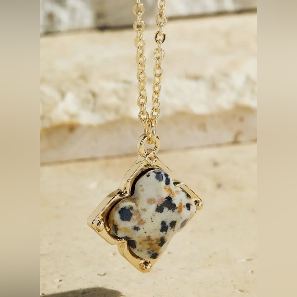 Dalmation Jasper Clover Necklace